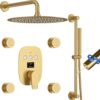 12 Inch Round Brushed Gold Rainfall Shower