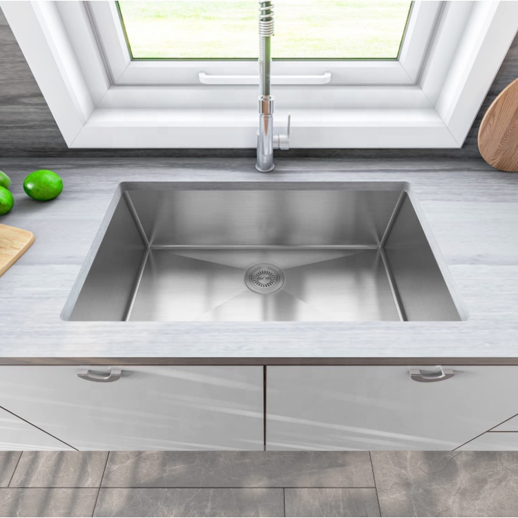 18 Gauge 32inch Undermount Handmade Sink Single Bowl 304 Stainless Steel Kitchen Sink 18 Gauge 32inch Undermount Handmade Sink Single 18 Tolok Sinki Buatan Tangan 32 inci Mangkuk Tunggal 304 Keluli Tahan Karat Sinki Buatan Tangan