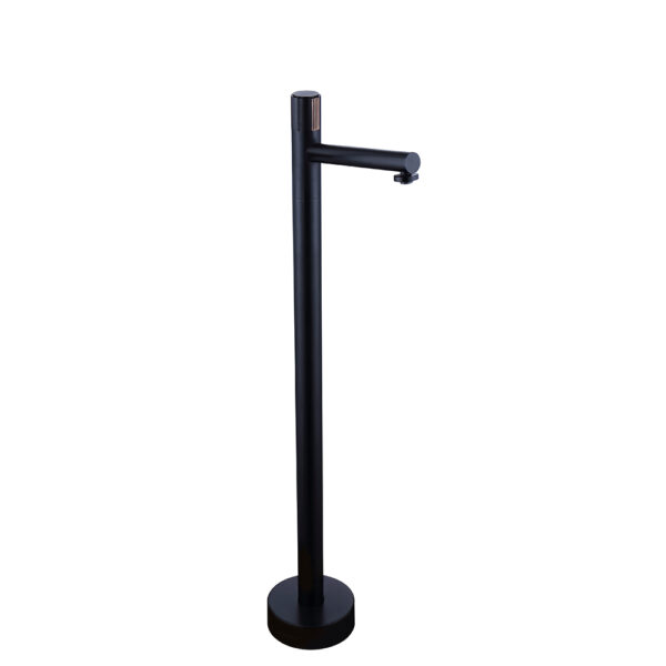 1M High Floor Standing Bathroom Sink Faucet Matt Black Finished Hot and Cold Brass Bathtub Stand Tap Mixer