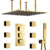20 Inch Polished Gold Thermostatic Luxury LED