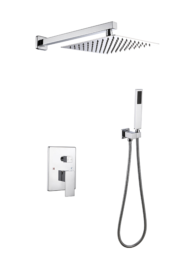 Wholesale In-wall Stainless Steel Bathroom Shower Faucet Brushed Nickel Rain Shower Head Faucet With Hand Shower Set