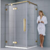 Customized stainless steel hinge clear tempered glass door Golden bathroom shower doors MP0231Z