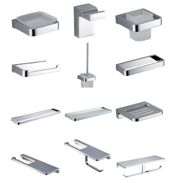 Modern hardware suit aluminum square brass bathroom toilet bathroom accessories set 1 3900