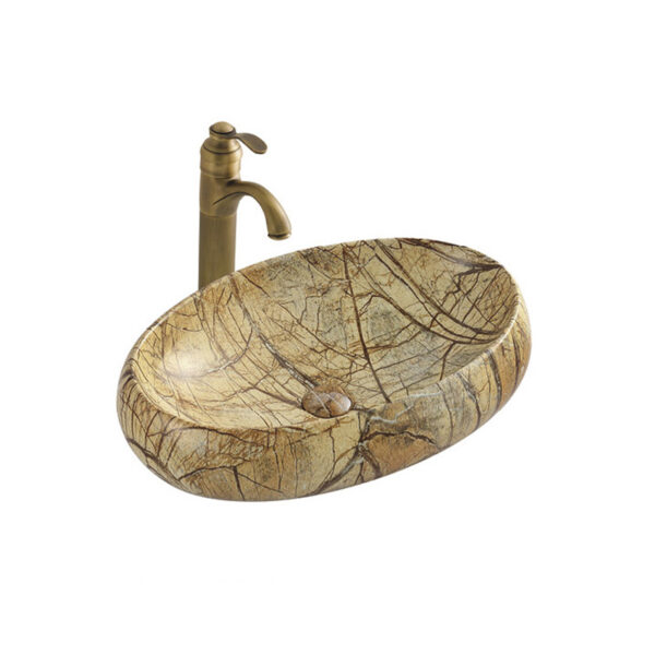 China Basins Manufacturer Good Price Small Round Shape Ceramic Hand Wash Basins Bathroom Counter Color Shampoo Basin - Image 3