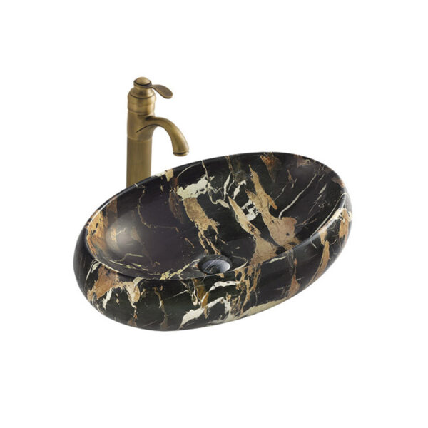 China Basins Manufacturer Good Price Small Round Shape Ceramic Hand Wash Basins Bathroom Counter Color Shampoo Basin - Image 4