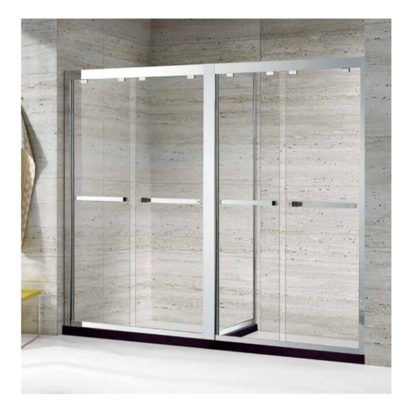 Stainless steel frame glass shower door