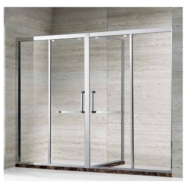 Stainless steel frame glass shower door
