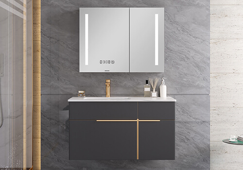Bathroom Vanity Combo Double Washbasin Bathroom LED Smart Mirror Furniture Bathroom Cabinet