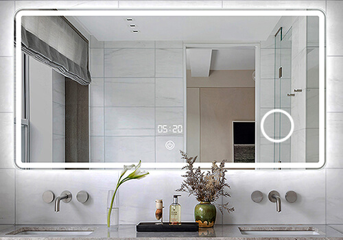 China Smart Mirror Manufacturers Custom Modern Bathroom Wall Mounted illuminated Smart Led Mirror