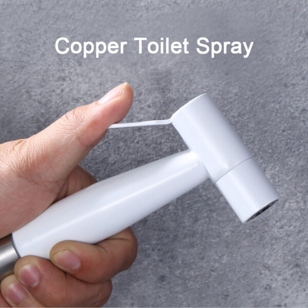 ⁦Copper Hand Held Bidet Sprayer Rinse Toilet Bidet Spray Manufacturer Brushed Nickel Toilet Sprayer⁩ - الصورة ⁦3⁩
