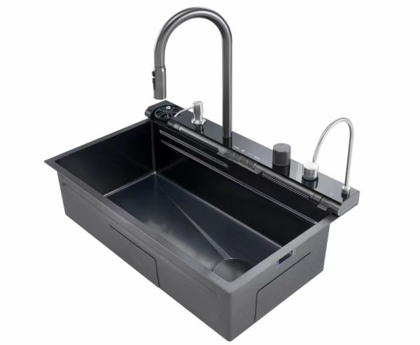 Newest Digital Display LED Modern Sink Kitchen Multifunctional Waterfall Kitchen Sink Stainless Steel Sink
