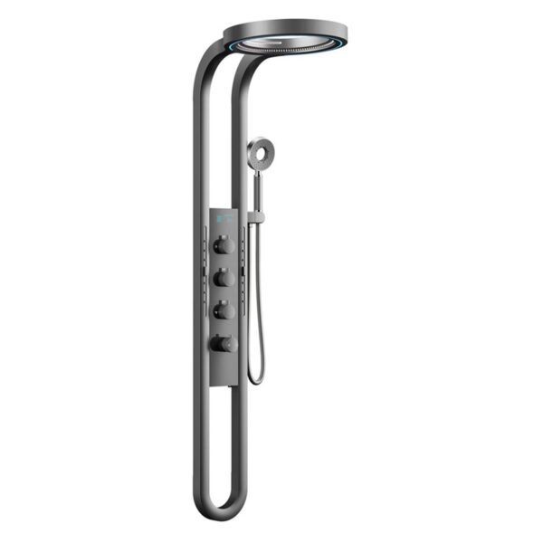 Aluminum Waterfall Rainfall Shower Set Panel Wall Mounted Multifunctional SPA Shower System