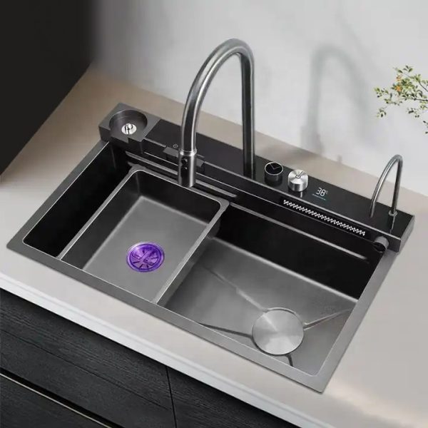 2025 Trendy Design Nano Surface Kitchen Sink with Rainfall Waterfall