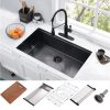 30 Inch Undermount Kitchen Sink Black Ledge