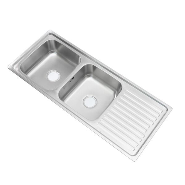 304 Stainless Steel Farm Sink Stamped Metal Single Drainboard Double Basin Bin Handmade Kitchen Sink MP D001 2