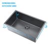 304 Stainless Steel Kitchen Sink Gunmetal Black 16 Gauge 10 Inch Deep Single Bowl Black Sink 304 Stainless Steel Kitchen Sink Gunmetal Black 304 Stainless Steel Kitchen Sink Gunmetal Black
