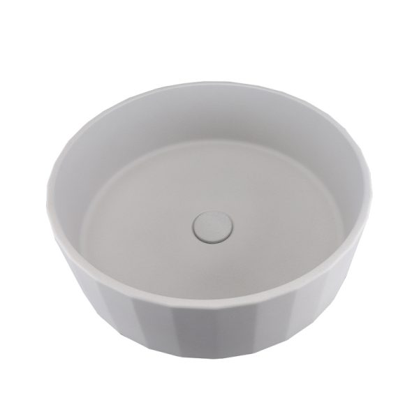 Bathroom Basin Sink Round Stripe Concrete Vanity Basin Bathroom