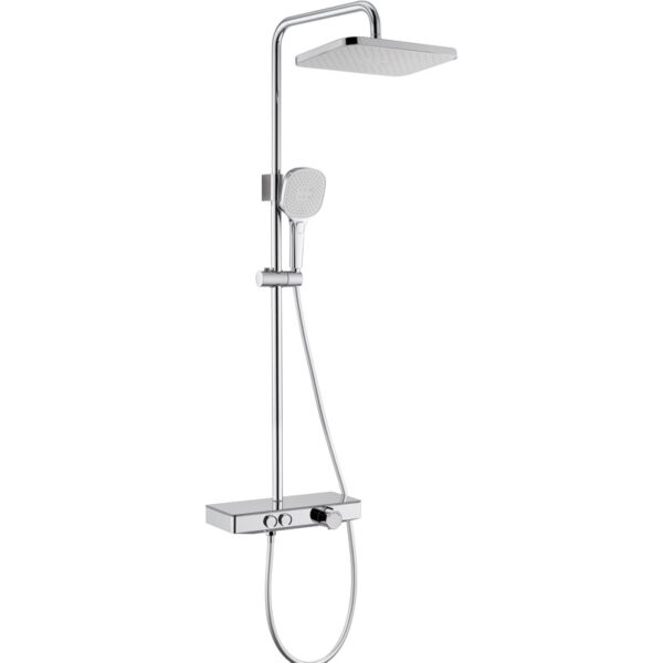 All Copper Thermostatic Shower Head Set Contemporary Style Soft Spray Pattern Pressurized for Bathroom Exposed Shower