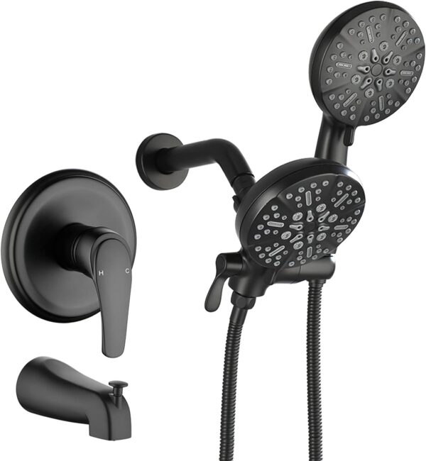America Hot Sales Matt Black Concealed Shower Sets Hot and Cold Water Shower Mixer with Balanced Valve Shower Faucet