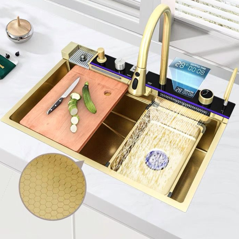Anti-Scratch 304 Stainless Steel Sink Smart Piano Digital Display Large Multifunction Kitchen Sinks With Waterfall Faucet Anti Scratch 304 Stainless Steel Sink Smart Anti-Scratch 304 Stainless Steel Sink Smart Piano Digital Display Large Multifunction Kitchen Sinks With Waterfall Faucet