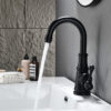Antique Face Basin Faucet Brass Matte Black
