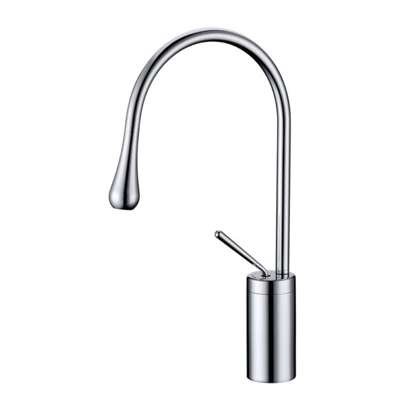 Chrome Brass Basin Tap Single Lever Hot Cold Water Basin Mixer Wash Faucet