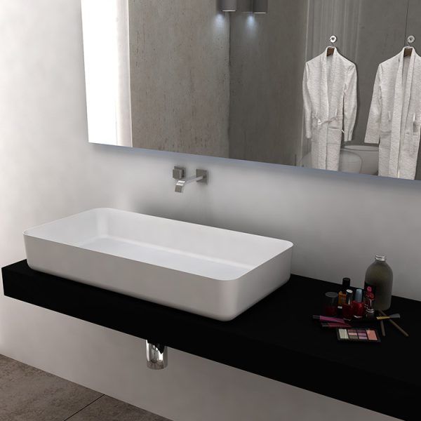Artificial Solid Surface Rectangular Stone Resin Washbasin Manufacturer Wash Basin