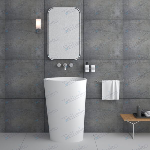 Foshan Freestanding Nature Stone Pedestal Wash Basin Bathroom Sink