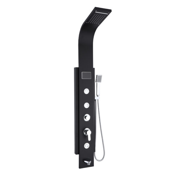 Bathroom 304 Stainless Steel Black LED Shower Screen Shower Panel System
