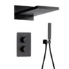 Bathroom Black Concealed Rain Shower System Set