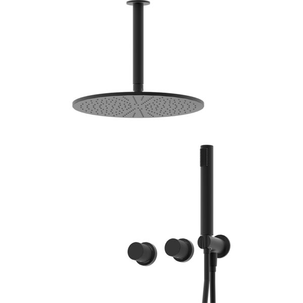 Bathroom Control Concealed Watermark Shower Faucet Mixer Wall Mounted Black Concealed Watermark Shower Faucet