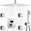 Bathroom Digital Display Rain Shower System Chrome