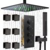 Bathroom LED Oil Rubbed Bronze Brass Shower