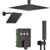 Bathroom Matte Black Shower Set Top Ceiling