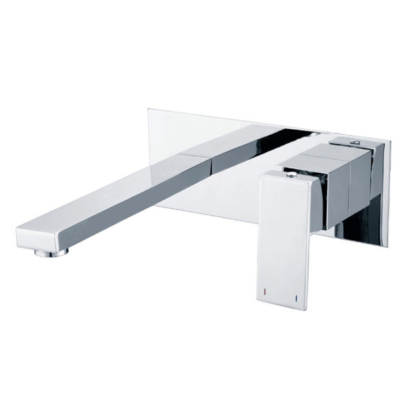 Bathroom Modern Style Wall Mounted Brass Hot and Cold Water Chrome Wash Basin Faucets