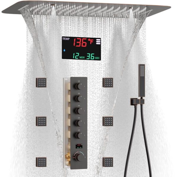 Bathroom Bronze Temperature Digital Display Shower System