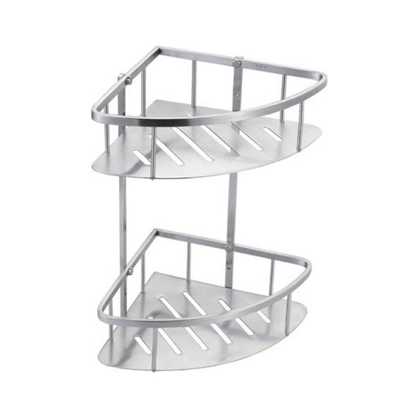 Bathroom Storage Stainless Steel Bathroom Corner Shelf Organizer 2-Tier Wall Mount Shower Caddy Bathroom Shelves
