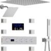 Bathroom Thermostatic Shower System Brushed Nickel Gold