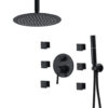 Black 8 Inch Rain Shower Faucet Set