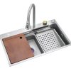 Black Nano Stainless Steel Display Waterfall Kitchen Sinks Smart 304 Handmade Kitchen Sink Black Nano Stainless Steel Display Waterfall Kitchen Black Nano Stainless Steel Display Waterfall Kitchen