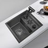 Black Stainless Steel Hidden Kitchen Sink Handmade.jpg 800x800