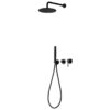 Black Thermostatic Shower System Dual Handle Bathroom