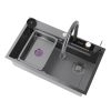 Stainless Steel Sink with Faucet Cup Washer Accessories for Hotel Kitchen Black Thickened Honeycomb Nano Stainless Steel Sink Black Thickened Honeycomb Nano Stainless Steel Sink