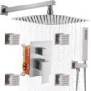 Brass Bathroom Wall Rain Shower System 12