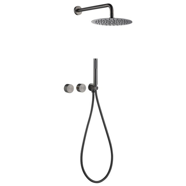 Brass Brushed Gold Rainfall Bathroom Shower System 2-Way Pressurized Faucet with Hot Cold Features Free Sample Rain Shower Head