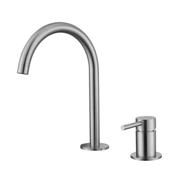 Brass Modern Two Holes Single Handle Water Sink Mixer Tap Brushed Nickel Bathroom Wash Basin Faucet