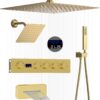Brass Thermostatic Shower System in Brushed Gold