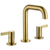 Brush Golden Finished Solid Brass Three Holes
