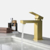 Brush Golden Modern Wash Basin Faucets Solid