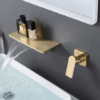 Brushed Gold Basin Faucet Mixer Tap Brass